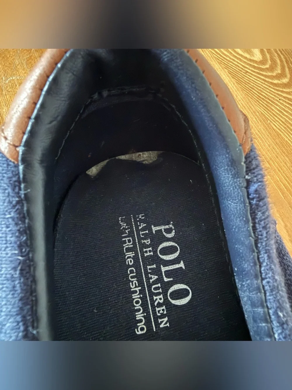 Polo Ralph Lauren Thornton Boat Shoes Navy Blue Size 12 D Leather Accents